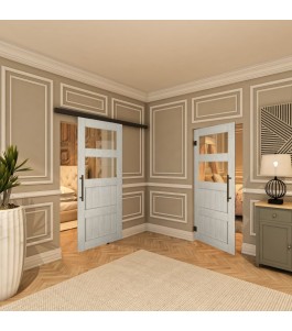 Pendeltür - Country Weiss Rustikal Model 33-modernes Zuhause