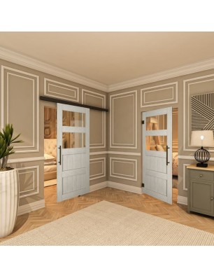 Pendeltür - Country Weiss Rustikal Model 33-modernes Zuhause