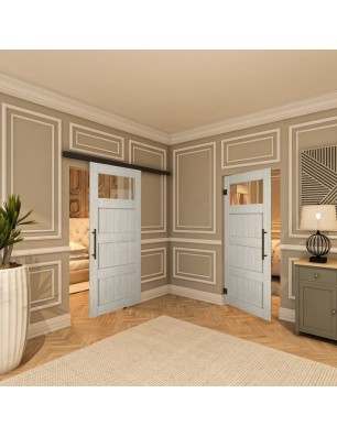 Pendeltür - Country Weiss Rustikal Model 34-modernes Zuhause