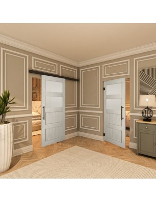 Pendeltür - Country Weiss Rustikal Model 37-modernes Zuhause