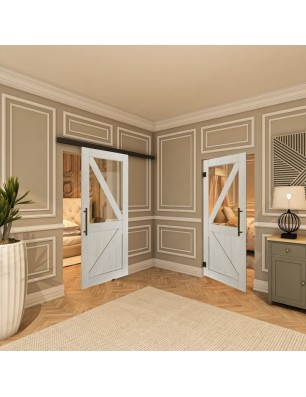 Pendeltür - Country Weiss Rustikal Model 42-modernes Zuhause