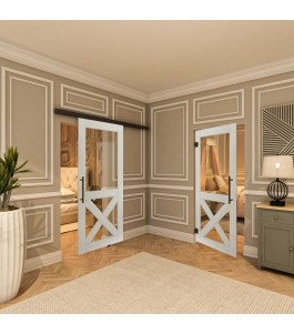 Pendeltür - Country Weiss Rustikal Model 51-modernes Zuhause