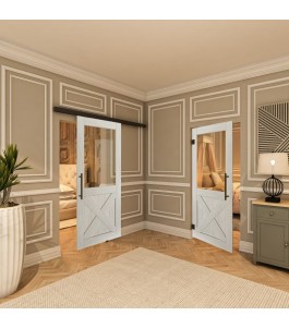 Pendeltür - Country Weiss Rustikal Model 52-modernes Zuhause
