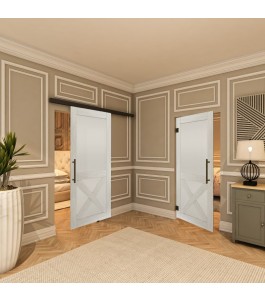 Pendeltür - Country Weiss Rustikal Model 53-modernes Zuhause