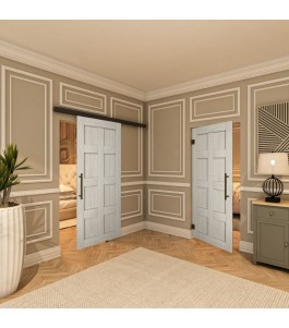 Pendeltür - Country Weiss Rustikal Model 60-modernes Zuhause