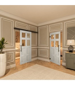 Pendeltür - Country Weiss Rustikal Model 62-modernes Zuhause