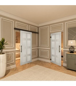 Pendeltür - Country Weiss Rustikal Model 64-modernes Zuhause