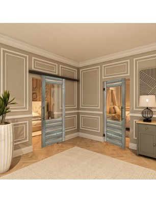 Pendeltür - Country Bunt geplankt Model 12-modernes Zuhause