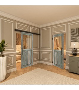 Pendeltür - Country Bunt geplankt Model 22-modernes Zuhause