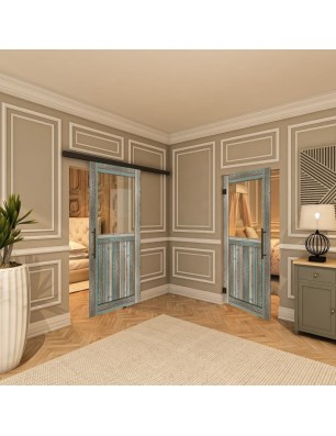 Pendeltür - Country Bunt geplankt Model 22-modernes Zuhause