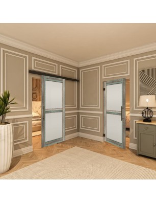 Pendeltür - Country Bunt geplankt Model 23-modernes Zuhause
