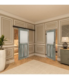 Pendeltür - Country Bunt geplankt Model 24-modernes Zuhause