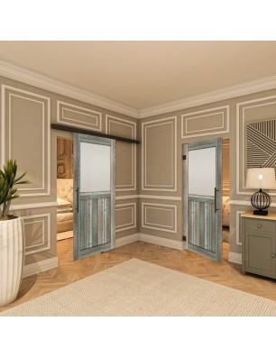 Pendeltür - Country Bunt geplankt Model 24-modernes Zuhause