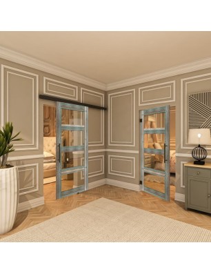 Pendeltür - Country Bunt geplankt Model 31-modernes Zuhause