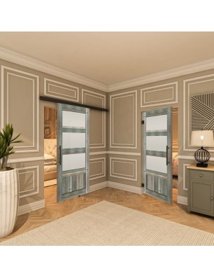 Pendeltür - Country Bunt geplankt Model 36-modernes Zuhause