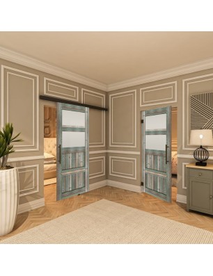 Pendeltür - Country Bunt geplankt Model 37-modernes Zuhause