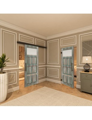 Pendeltür - Country Bunt geplankt Model 38-modernes Zuhause