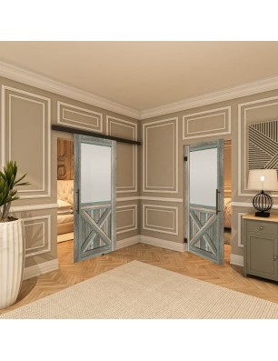 Pendeltür - Country Bunt geplankt Model 54-modernes Zuhause