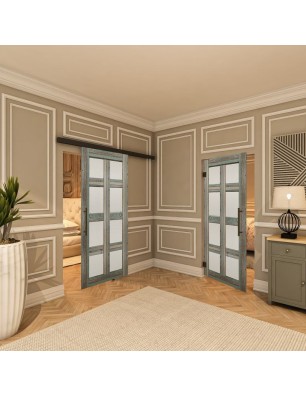Pendeltür - Country Bunt geplankt Model 64-modernes Zuhause