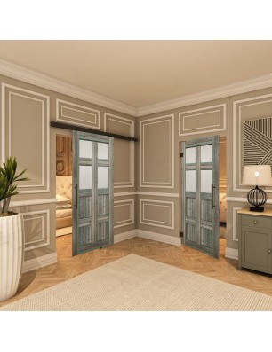 Pendeltür - Country Bunt geplankt Model 65-modernes Zuhause