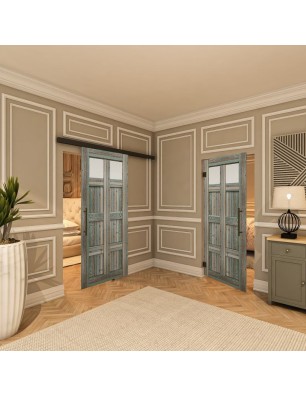 Pendeltür - Country Bunt geplankt Model 66-modernes Zuhause
