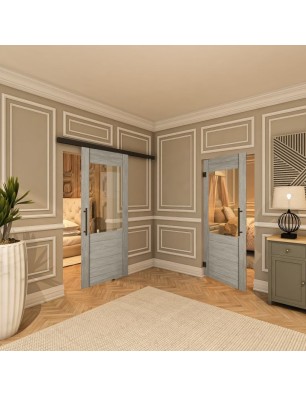 Pendeltür - Country Graueiche Model 12 - modernes Zuhause