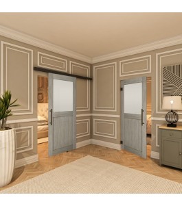 Pendeltür - Country Graueiche Model 24 - modernes Zuhause