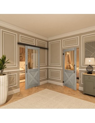 Pendeltür - Country Graueiche Model 52 - modernes Zuhause
