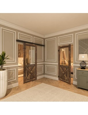 Pendeltür - Country Altholz Astig Model 51-modernes Zuhause