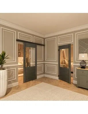 Pendeltür - Country Schwarz gebeizt Model 12