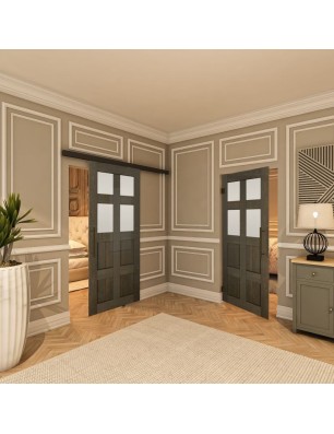 Pendeltür - Country Schwarz gebeizt Model 65