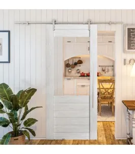 Glasschiebetür PIPE-LINE - Country Weiss Rustikal Model 11