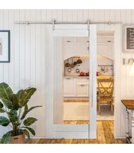 Glasschiebetür PIPE-LINE - Country Weiss Rustikal Model 12