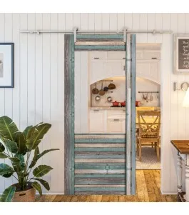 Glasschiebetür PIPE-LINE - Country Bunt geplankt Model 12