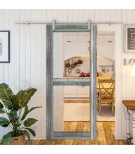 Glasschiebetür PIPE-LINE - Country Bunt geplankt Model 21