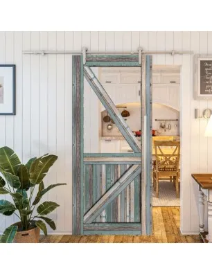 Glasschiebetür PIPE-LINE - Country Bunt geplankt Model 42