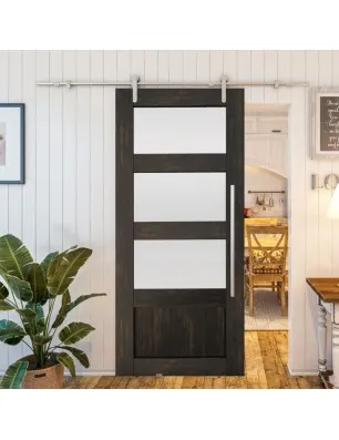 Glasschiebetür PIPE-LINE - Country Schwarz gebeizt Model 36