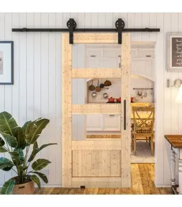 Glasschiebetür BARN-LINE - Country Astkiefer Model 32