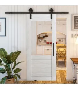 Glasschiebetür BARN-LINE - Country Weiss Rustikal Model 11