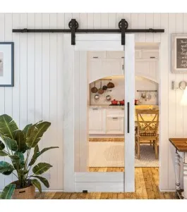 Glasschiebetür BARN-LINE - Country Weiss Rustikal Model 12