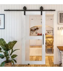 Glasschiebetür BARN-LINE - Country Weiss Rustikal Model 21