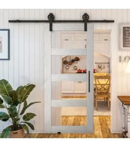 Glasschiebetür BARN-LINE - Country Weiss Rustikal Model 31