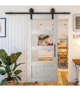 Glasschiebetür BARN-LINE - Country Weiss Rustikal Model 32