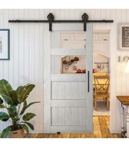 Glasschiebetür BARN-LINE - Country Weiss Rustikal Model 33