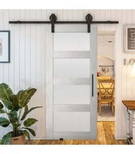 Glasschiebetür BARN-LINE - Country Weiss Rustikal Model 35