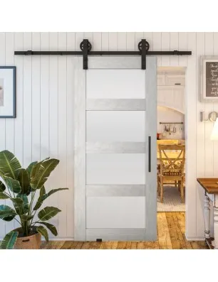 Glasschiebetür BARN-LINE - Country Weiss Rustikal Model 35