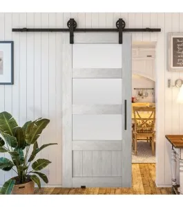 Glasschiebetür BARN-LINE - Country Weiss Rustikal Model 36