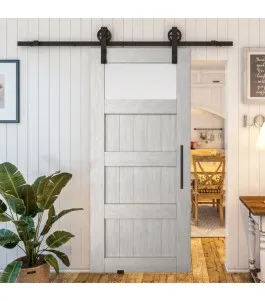 Glasschiebetür BARN-LINE - Country Weiss Rustikal Model 38