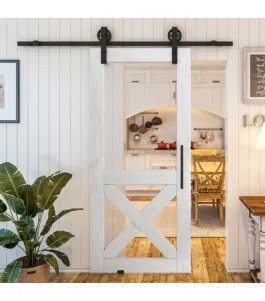 Glasschiebetür BARN-LINE - Country Weiss Rustikal Model 51
