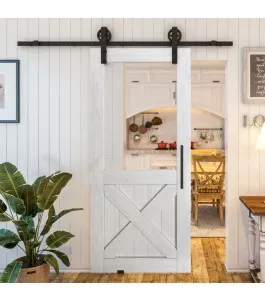 Glasschiebetür BARN-LINE - Country Weiss Rustikal Model 52